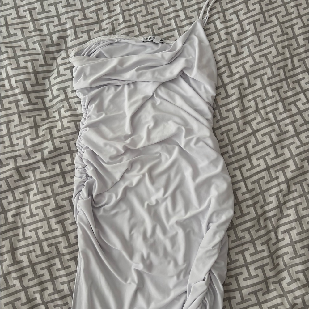 Fashion Nova One Shoulder White Dress